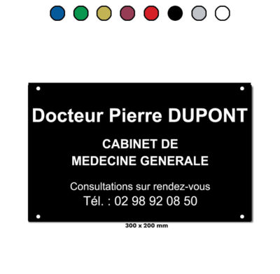 Plaque-medecin-plexiglass-noir-300-x-200-mm
