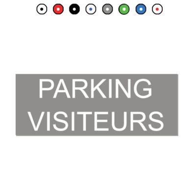 plaque-parking-visiteurs-plastique-gris-blanc-250-x-100-mm